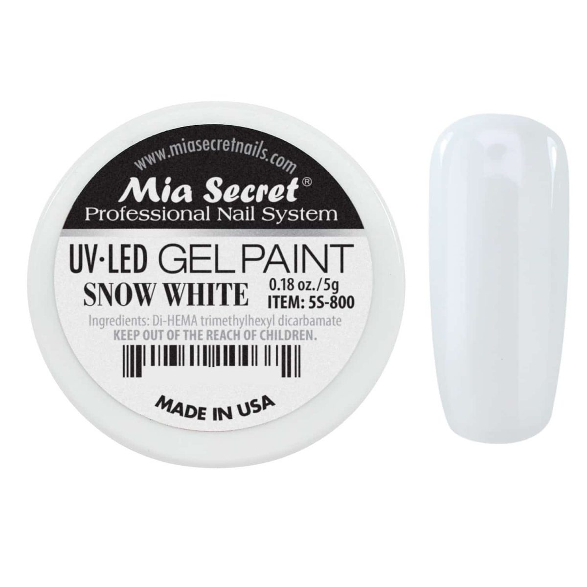 Gel Paint Snow White 5Gr Mia Secret Bellisimas Cl